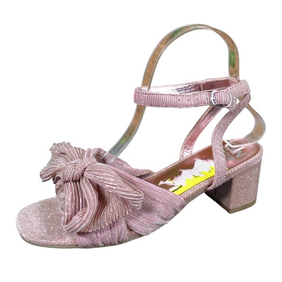 Madden Nyc Other - Madden NYC Girls Bow Ankle Strap Dress Sandals Size 4 Special Occasion Pink